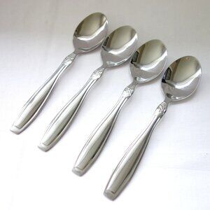 Oneida Vista‎ Stainless 18/0 Flatware 4 Soup Tablespoons